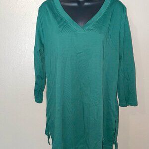 A551022**Isaac Mizrahi Live] Essential Pima Cotton Vneck Tunic